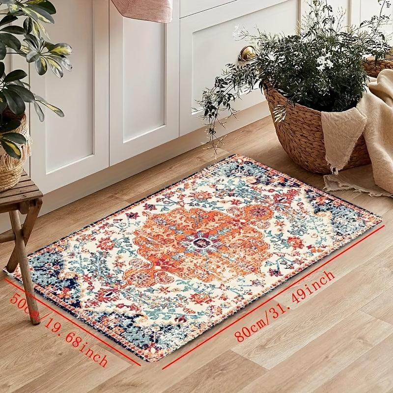 Antique Bohemian Patterned Rug Non-Slip Kitchen Mat Outdoor Doormat Bathroom Mat