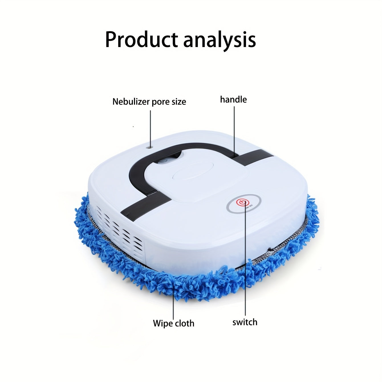 Робот-пылесос с OV-датчиком, USB, литиевой батареей 1600 мАч, низким уровнем шума, съемными щетками, идеален для уборки в доме и офисе.