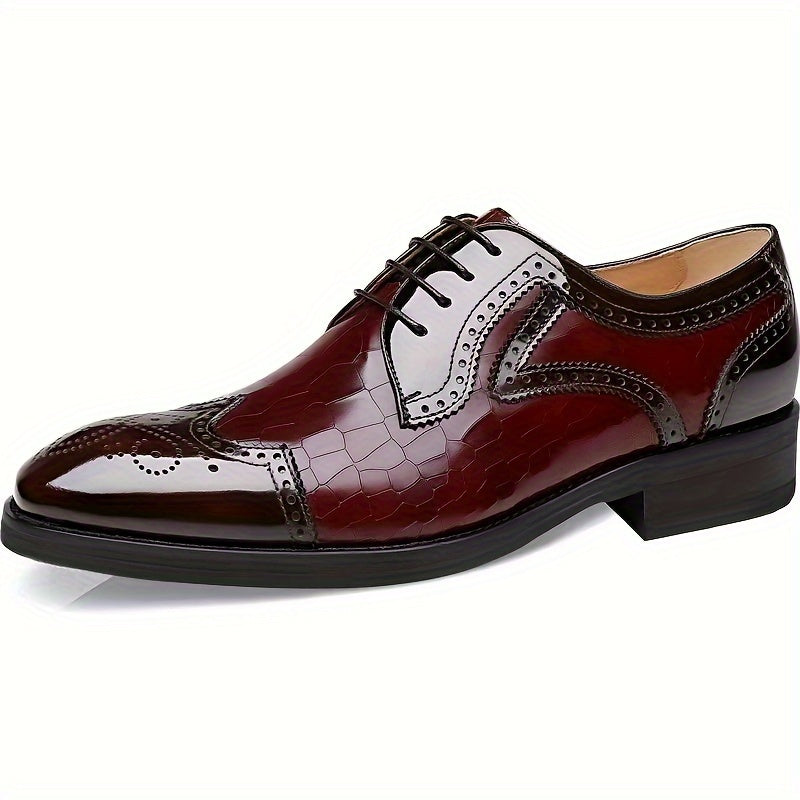 Men's Wingtip Brogue Shoes Leather Business Formal Office Breathable Anti-skid Spring Summer Autumn