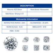 Eternals Earth 925 Silver nikoh uzuklari to'plami, 3 ta, Moissanite bilan to'y va kundalik kiyim uchun