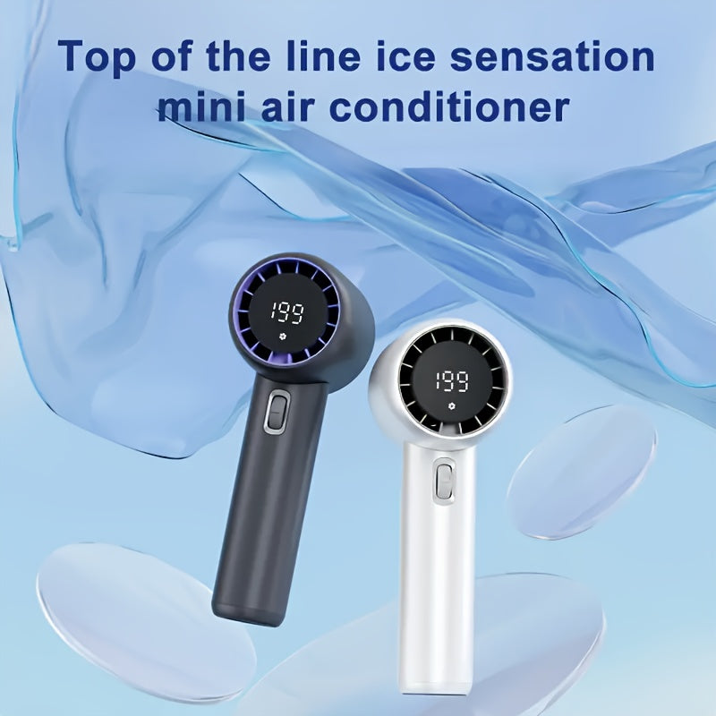 Portable Handheld Fan with Digital Display, Ultra-Quiet, Rapid Cooling