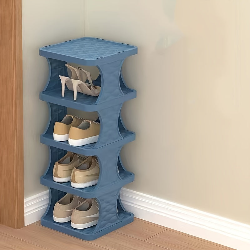 Foldable Shoe Rack 2 Tiers Space-Saving No-Hassle Assembly Entryway Living Room Organizer