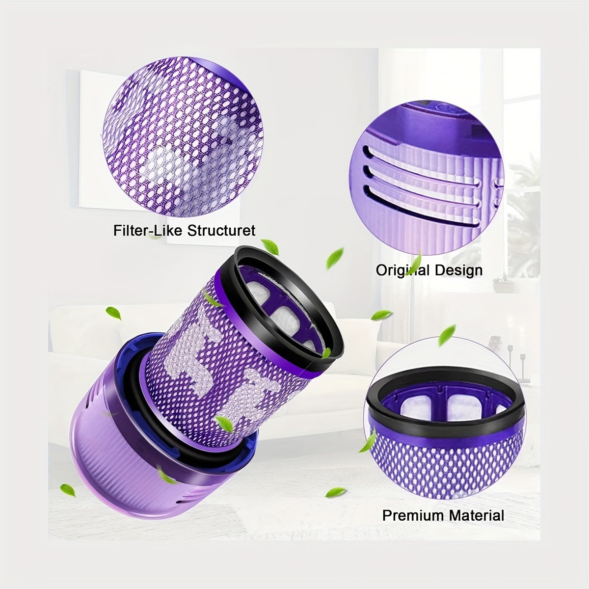 Dyson V12 Test Ultra-Thin Wireless Vacuum Filter uchun 2 ta alternativani taqqoslash, 971517-01 qismiga o'xshash