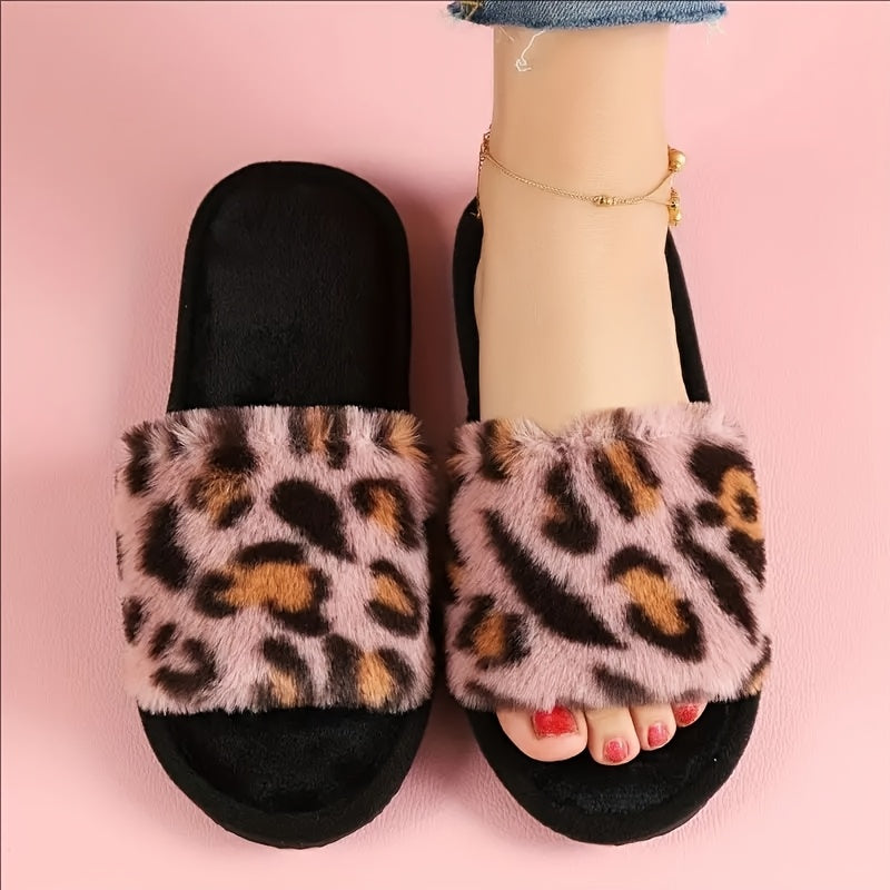 Zapatillas de Leopardo para Mujer, interiores, con tejido cómodo, slip-on, para todas las estaciones