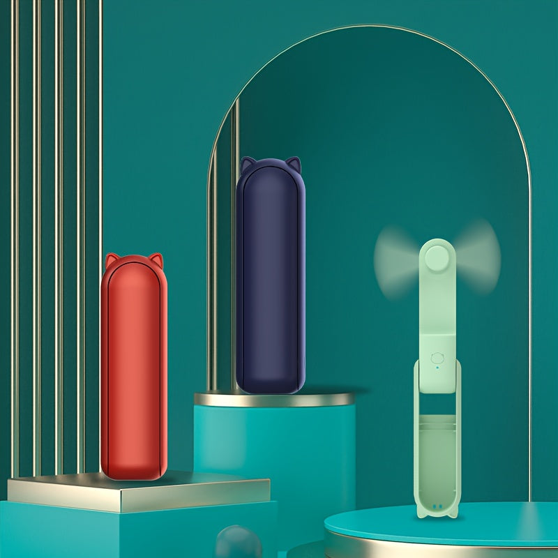 Portable Foldable Quiet Desk Fan with Power Bank USB Rechargeable 1200mAh