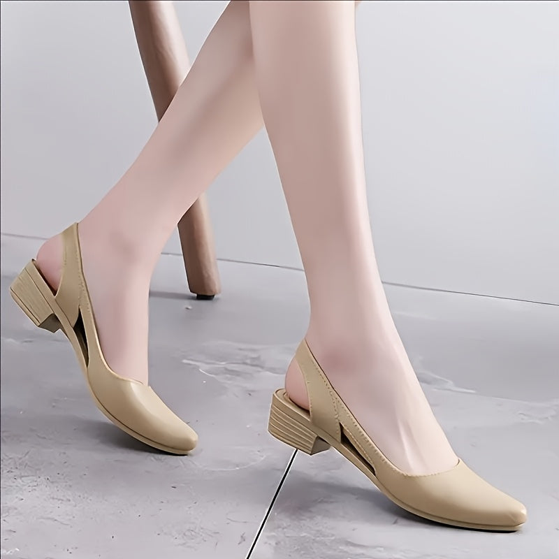 Women's Pointed Toe Flats Slip-Resistant Black TPU Office Shoes