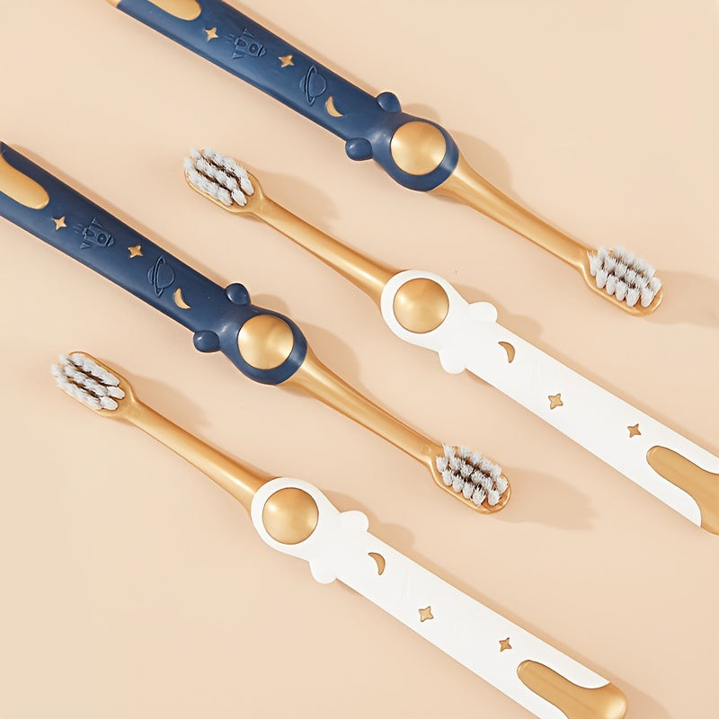 Kids Soft Bristle Toothbrushes 6 Pack Cartoon Astronaut for Ages 6-12