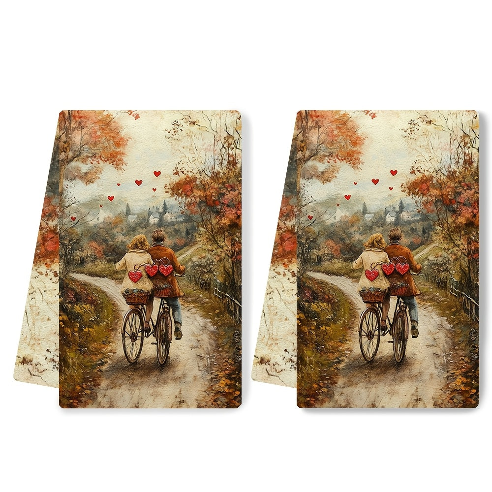 Set of 2 Ultra Soft Kitchen Towels 16x24 Absorbent Dish Hand Towels