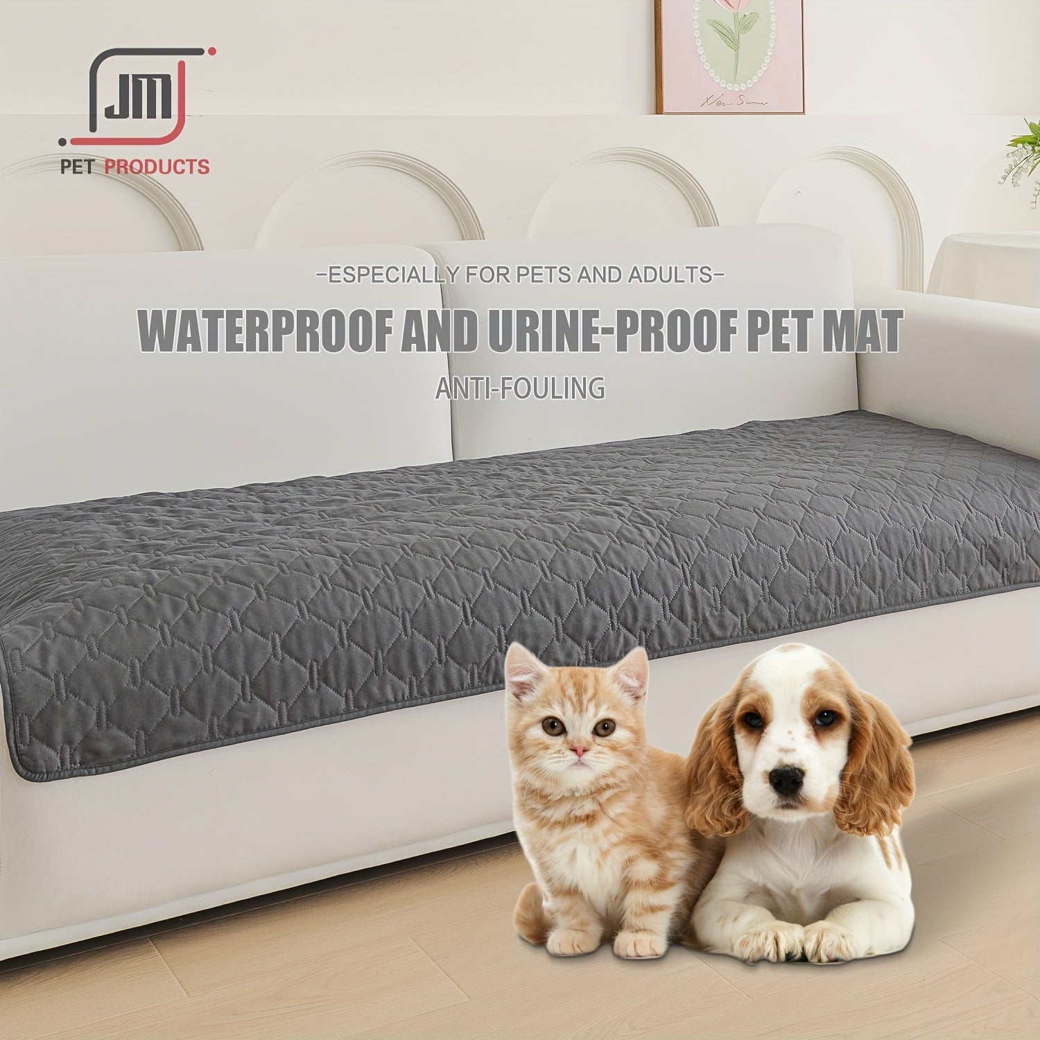 Dark Grey Waterproof Pet Mat for Dogs and Cats with Anti-Fouling Properties 75x180cm