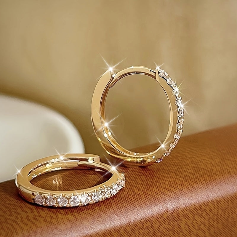 Women's Slim Micro-Inlaid Steel Ear Clips Small Elegant Trendy 1cm