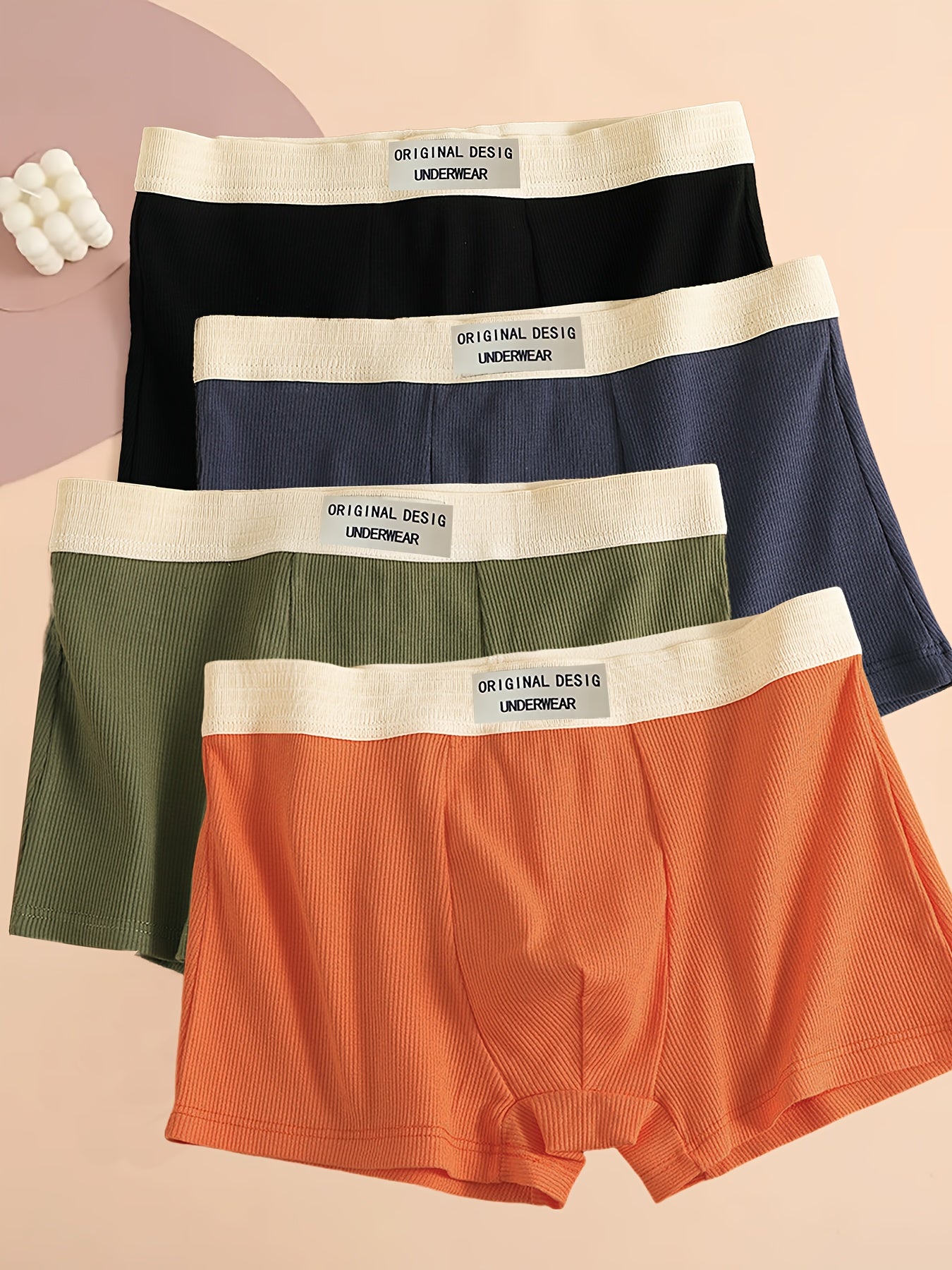 4-Pack Erkaklar uchun Boxer Briefs, 95% Polyester va 5% Spandexdan tayyorlangan, o'rtacha cho'ziluvchan trikotaj mato, bir rangli qisqa ichki kiyim, tasodifiy sport trunks, engil va qulay moslik.