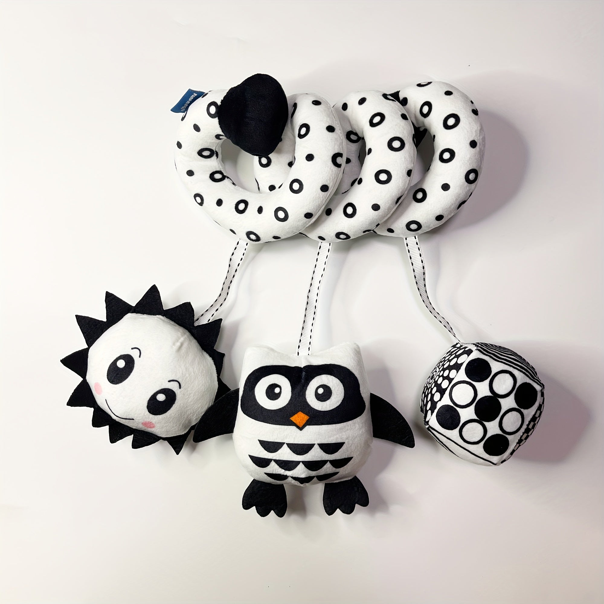 Plush Youngsters Toy Black and White Car Pendant for Visual Training Gift