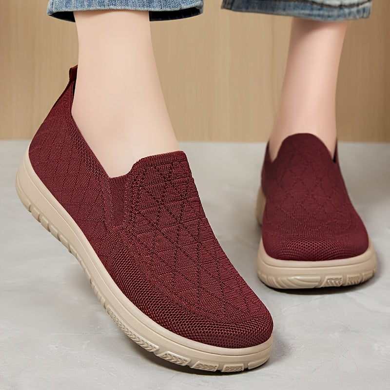 Ladies' Lightweight Breathable One Foot Loafers Flat Shoes All Seasons