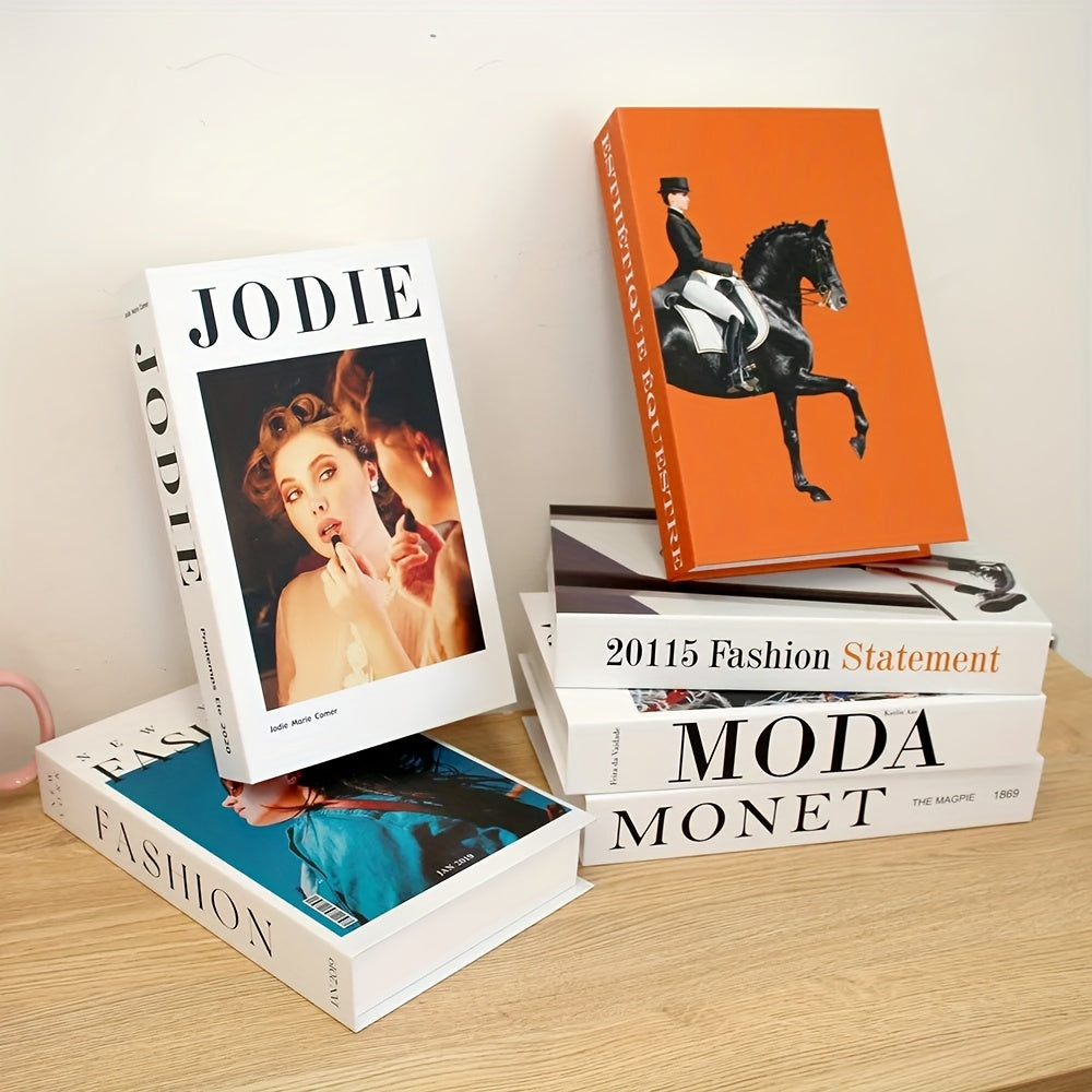 Nordic-Inspired Faux Book Decor Rectangular Flip Cover Home Accent Piece