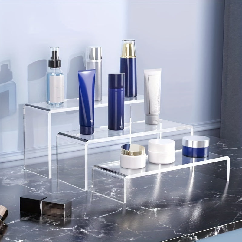 3-Layer Transparent Acrylic Display Stand for Desserts, Dolls, Cosmetics