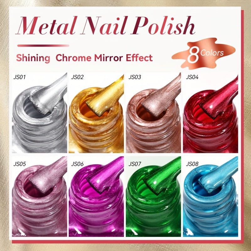 Women Metallic Nail Polish 7ml Bright Mirror Effect No Lamp Needed