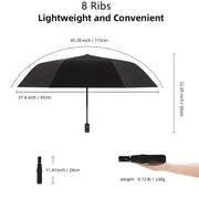 Automatic Eight-Bone Windproof Rain-Resistant Umbrella for Executives in Navy Blue Black Red Dark Green