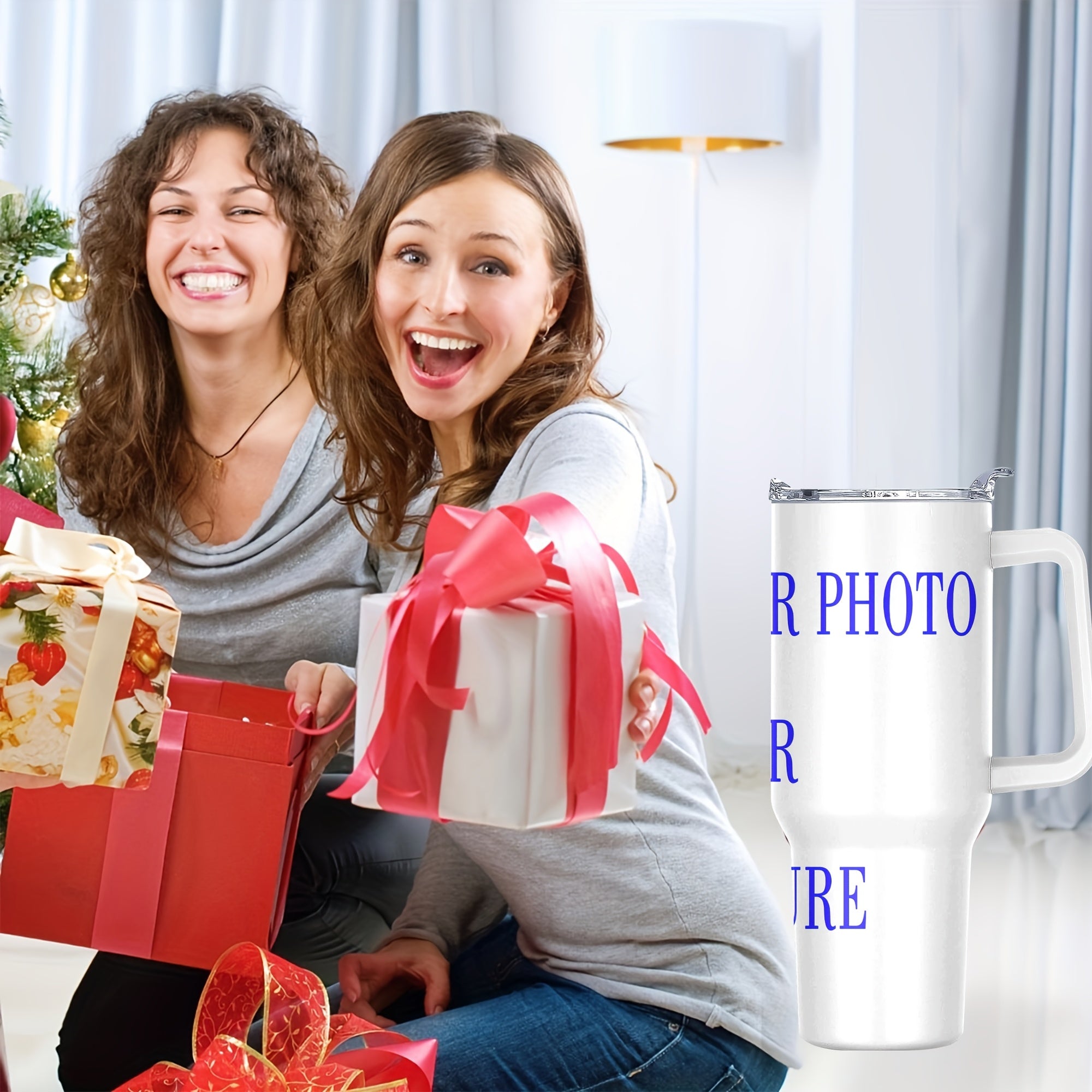 40oz Stainless Steel Travel Mug with Lid Custom Photo Insulated Coffee Cup Gift