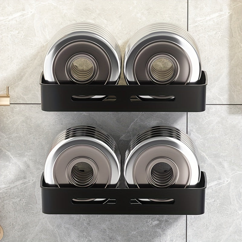 Wall-Mounted Rectangular Resin Bathroom Shelf with 10 Shelves Space-Saving