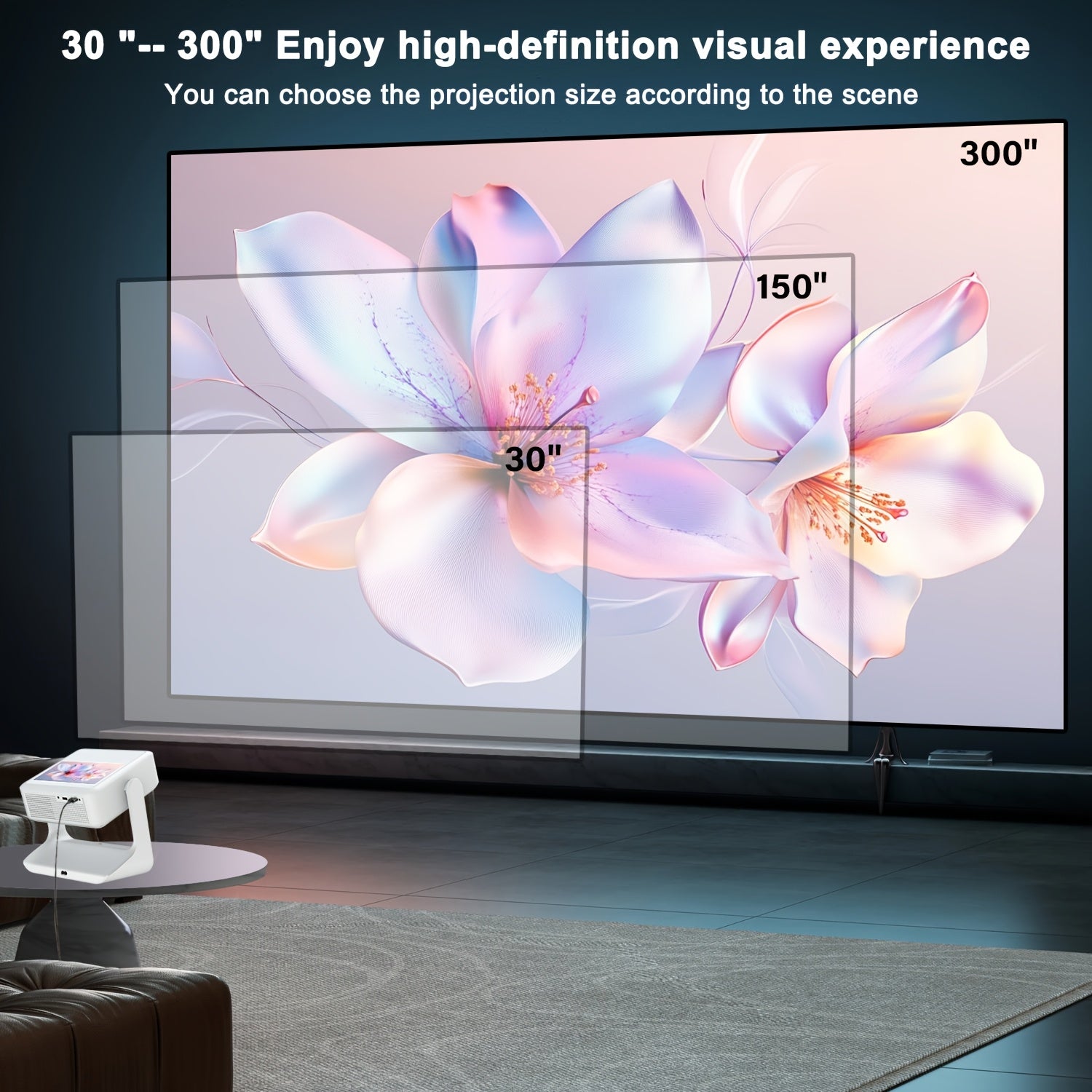 Домашний смарт-проектор с поддержкой 4K и 8-дюймовым сенсорным экраном