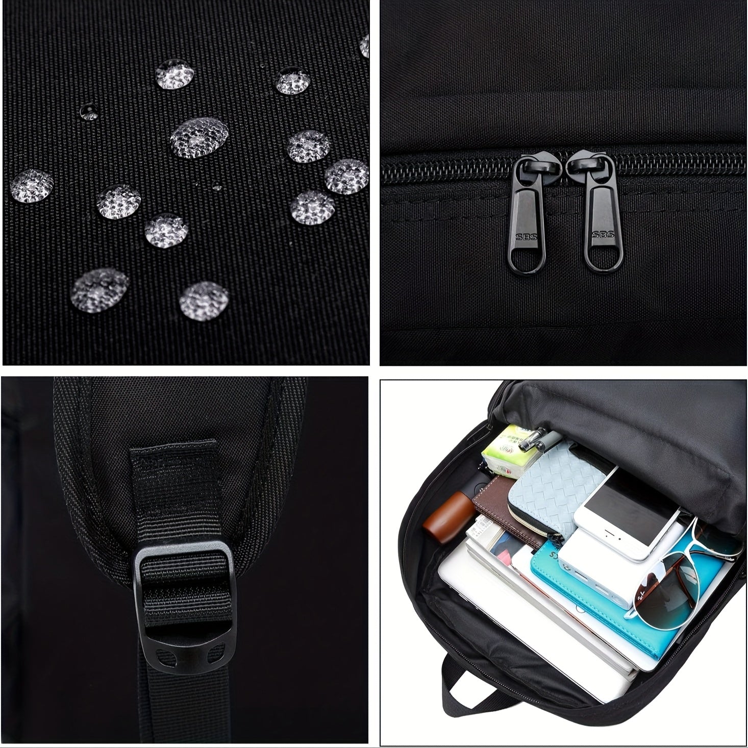 Men's Polyester Laptop Backpack Large Capacity for School Travel Hiking