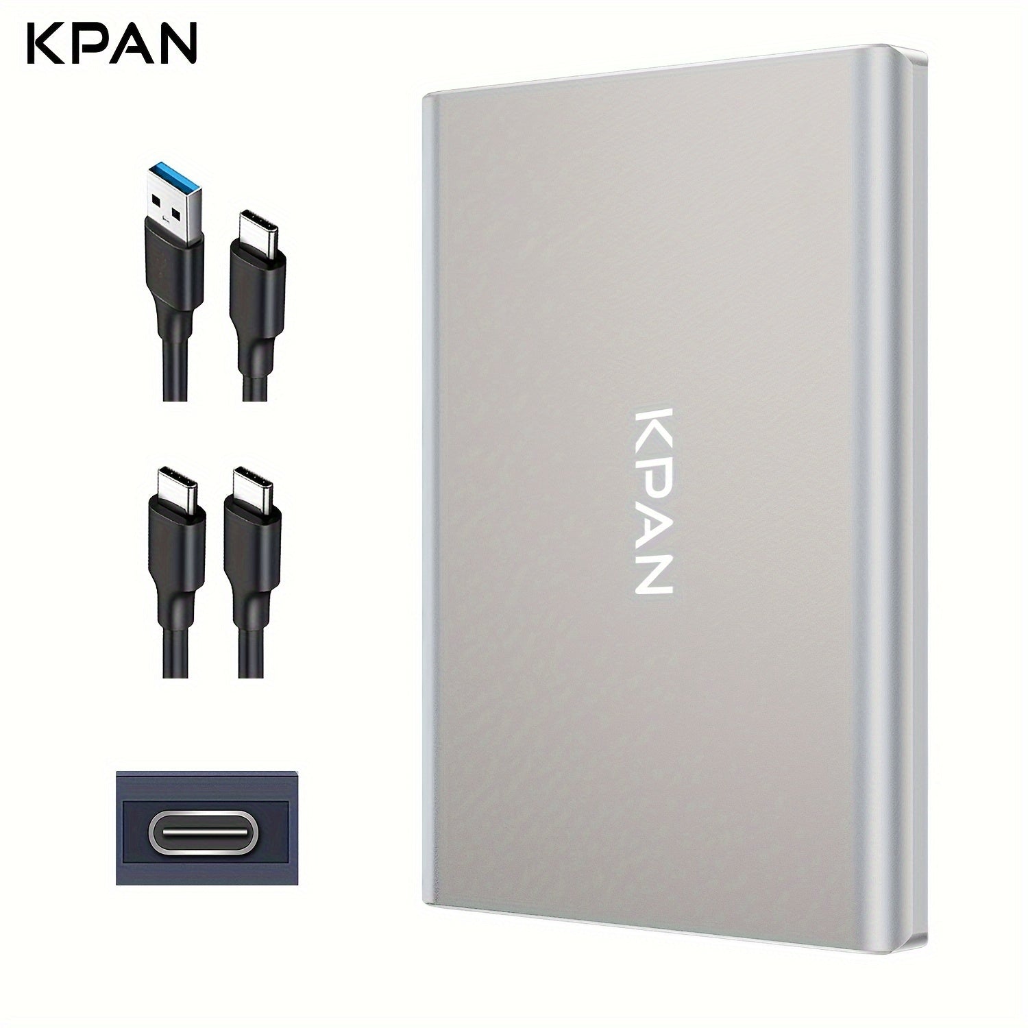 KPAN Portativ USB 3.0 Tashqi Qattiq Disk yuqori tezlikda ma'lumot uzatish uchun, katta sig'im (1TB/500GB/320GB), shaxsiy kompyuterlar, noutbuklar, smartfonlar va boshqalar bilan mos keladi.