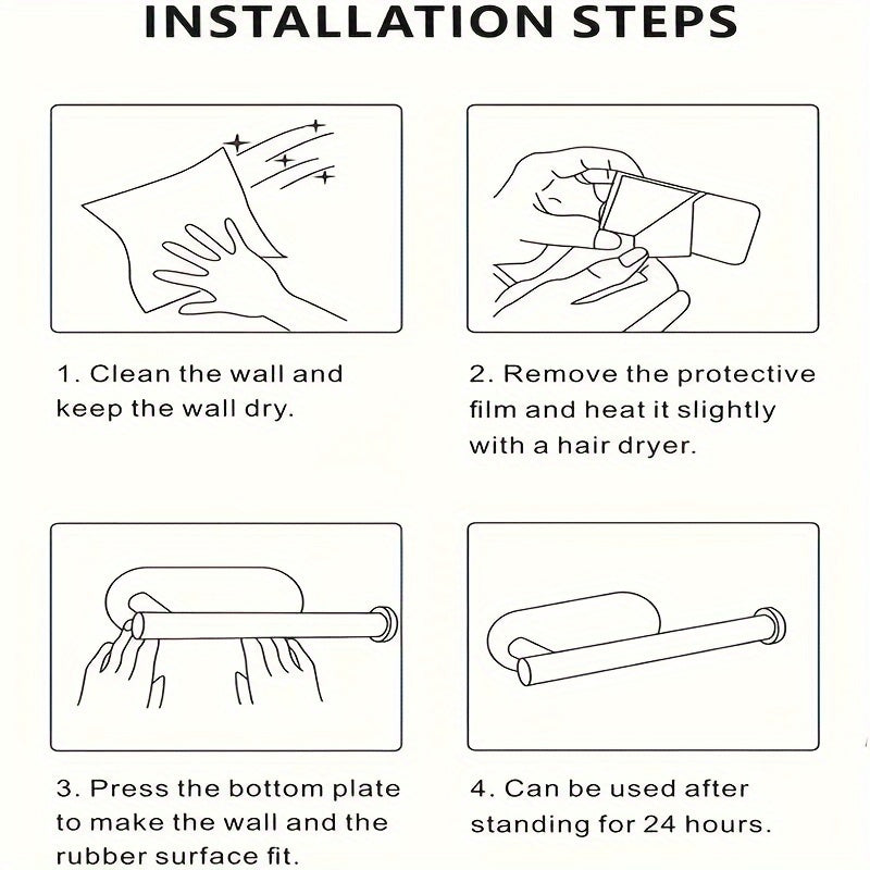 Modern No-Drill Paper Towel Rack Wall Mount Space-Saving Organizer