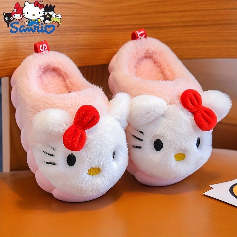 Kids Plush Slippers for Girls and Boys Indoor Warm Non-Slip Slip-On House Shoes