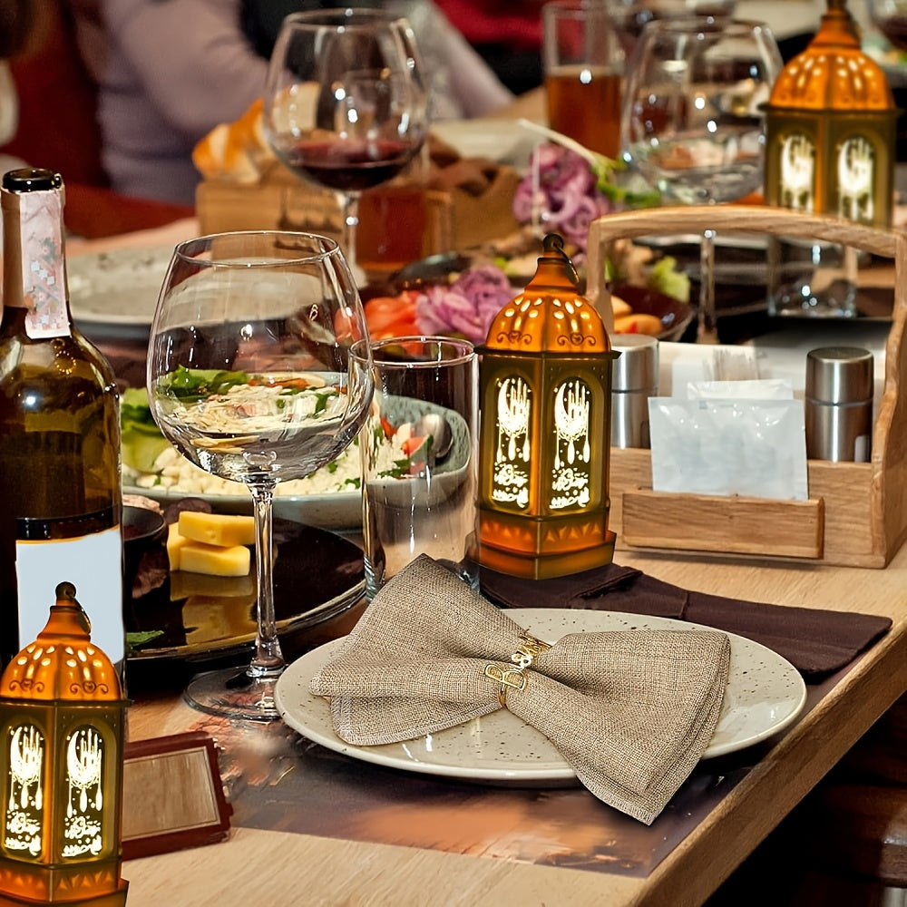 12-Pack Cast Iron Napkin Rings with Bismillah Design for Ramadan Weddings Parties