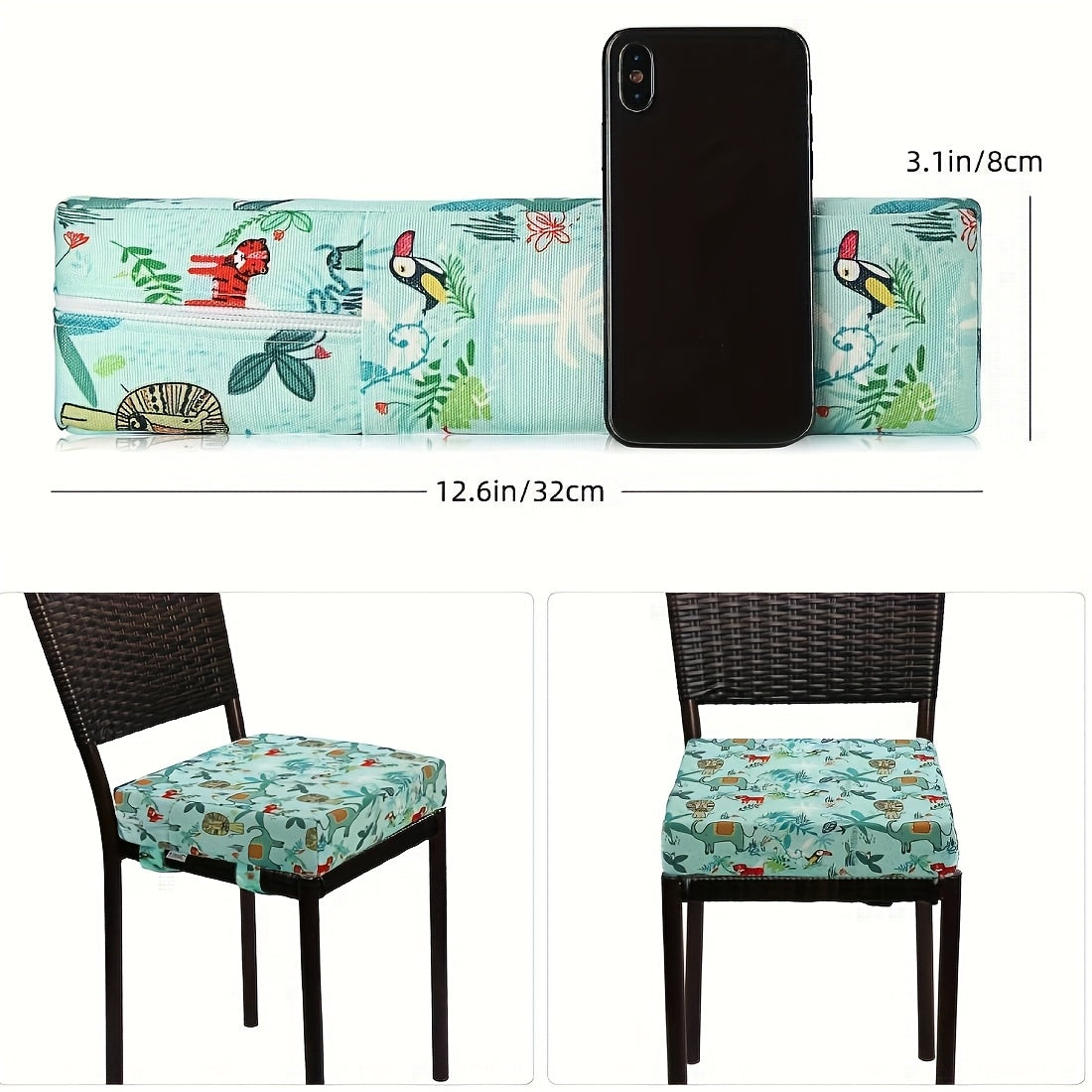 Cojín de asiento plegable con respaldo suave y cinturón para uso en el suelo en sala de estar, jardín de infancia, terraza o playa