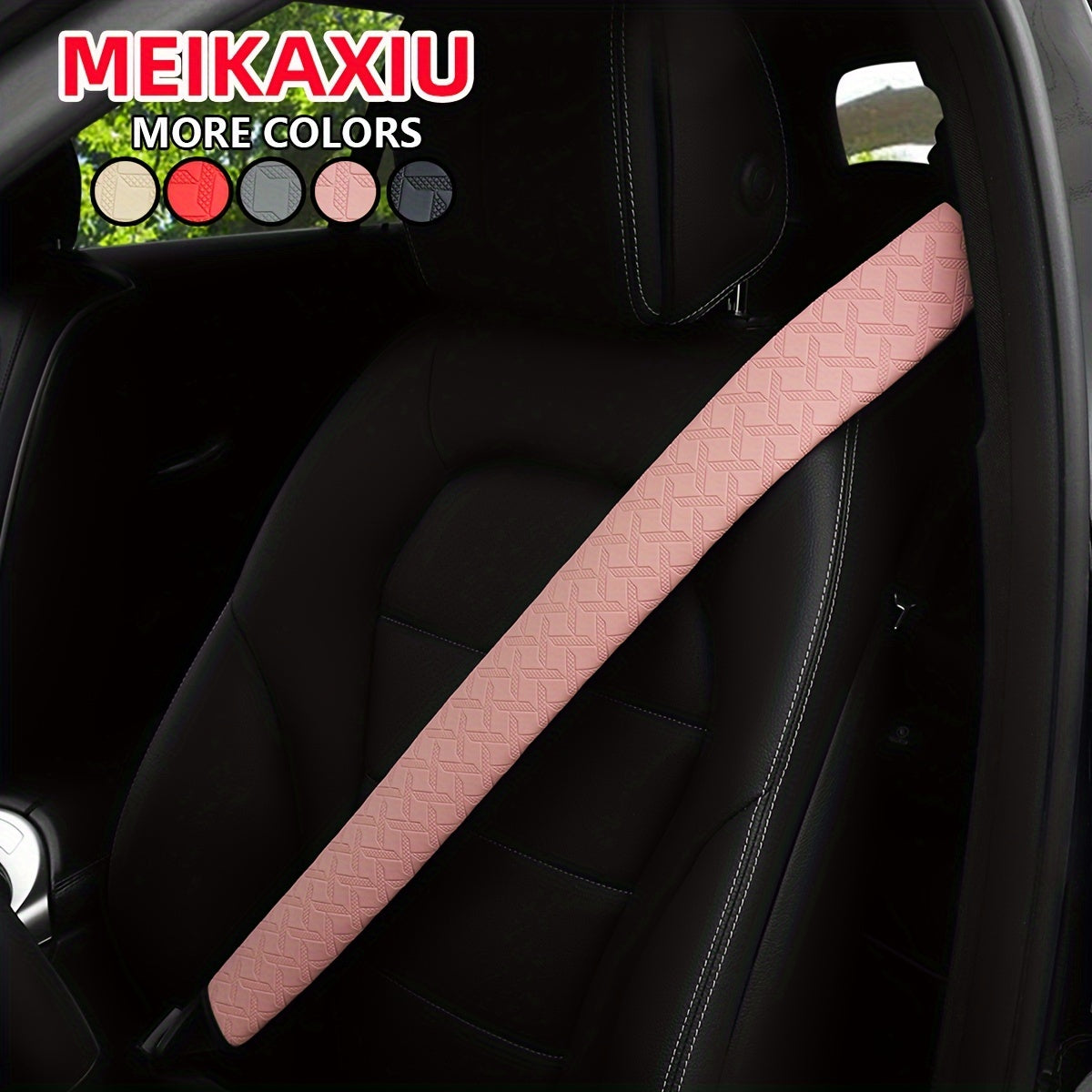 Car Seat Belt Shoulder Pads PU Leather 4 Colors 74.9cm Soft Cushioned Protector