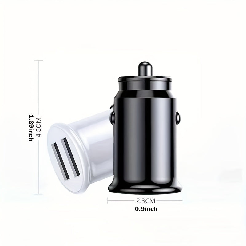 Universal Metallic Finish Fast USB Car Charger with Blue LED Indicator
