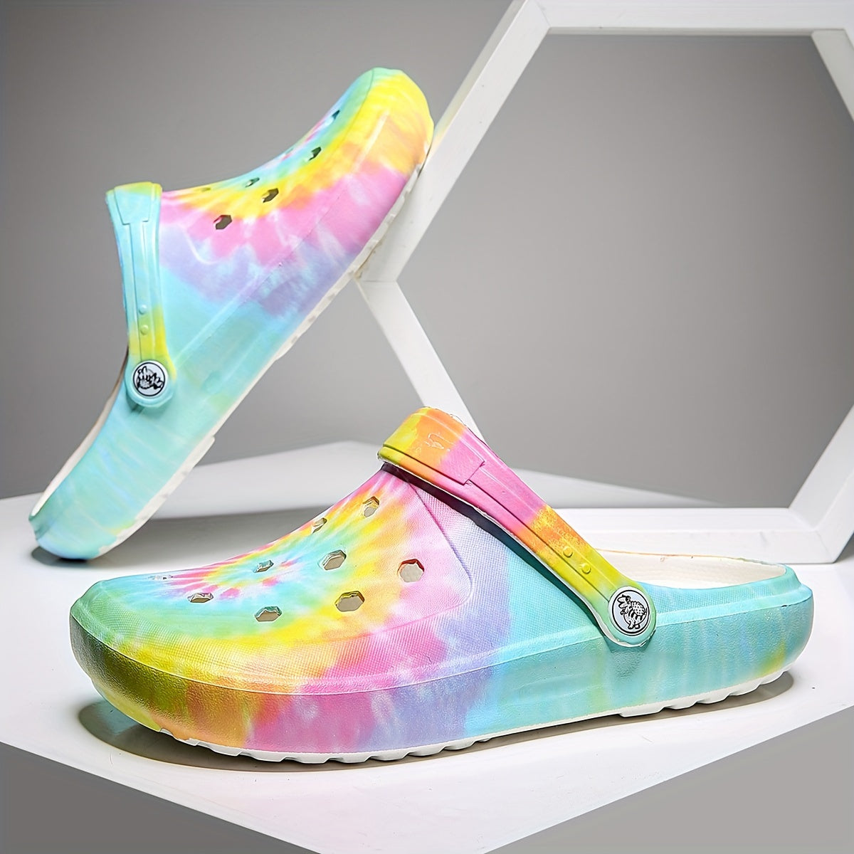 Women's Tie Dye Garden Clogs Light Weight Soft Sole Slip On Shoes