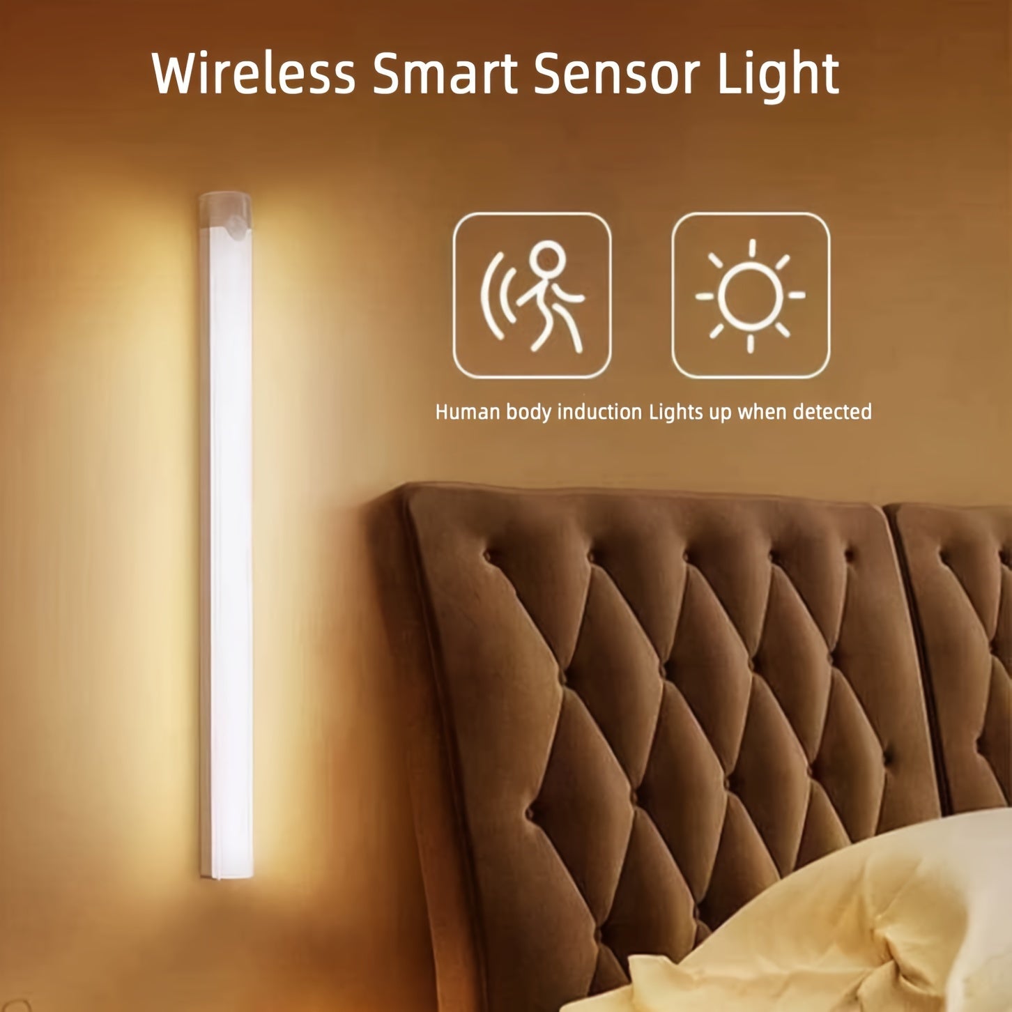 Wireless LED Motion Sensor Wall Sconce with Magnetic Mount and USB Rechargeable for Indoor Use