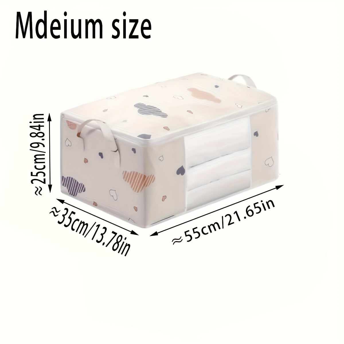 Large Capacity Quilt Storage Bag with Clear Window Foldable Portable Clothes Organizer