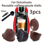 3-Pack Reusable Plastic Coffee Pods for Dolce Gusto Machines Refillable
