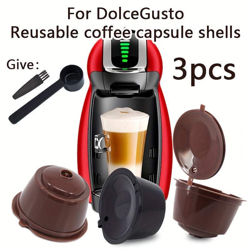 3-Pack Reusable Plastic Coffee Pods for Dolce Gusto Machines Refillable