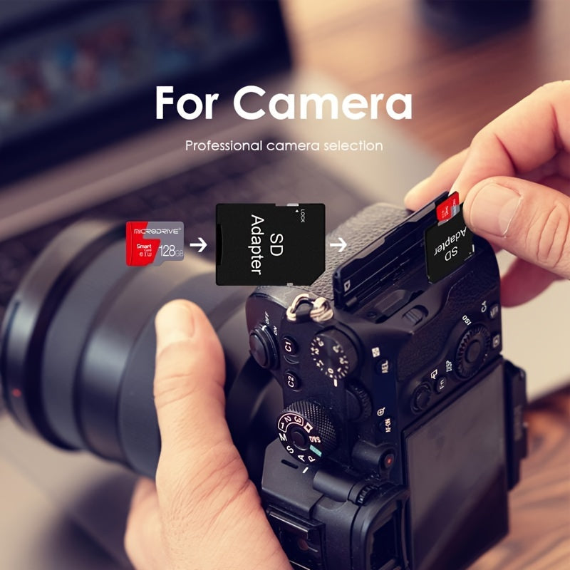 High Speed Class 10 MicroSD Card with SD Adapter 16GB to 256GB U3 for Smartphones Cameras DVRs