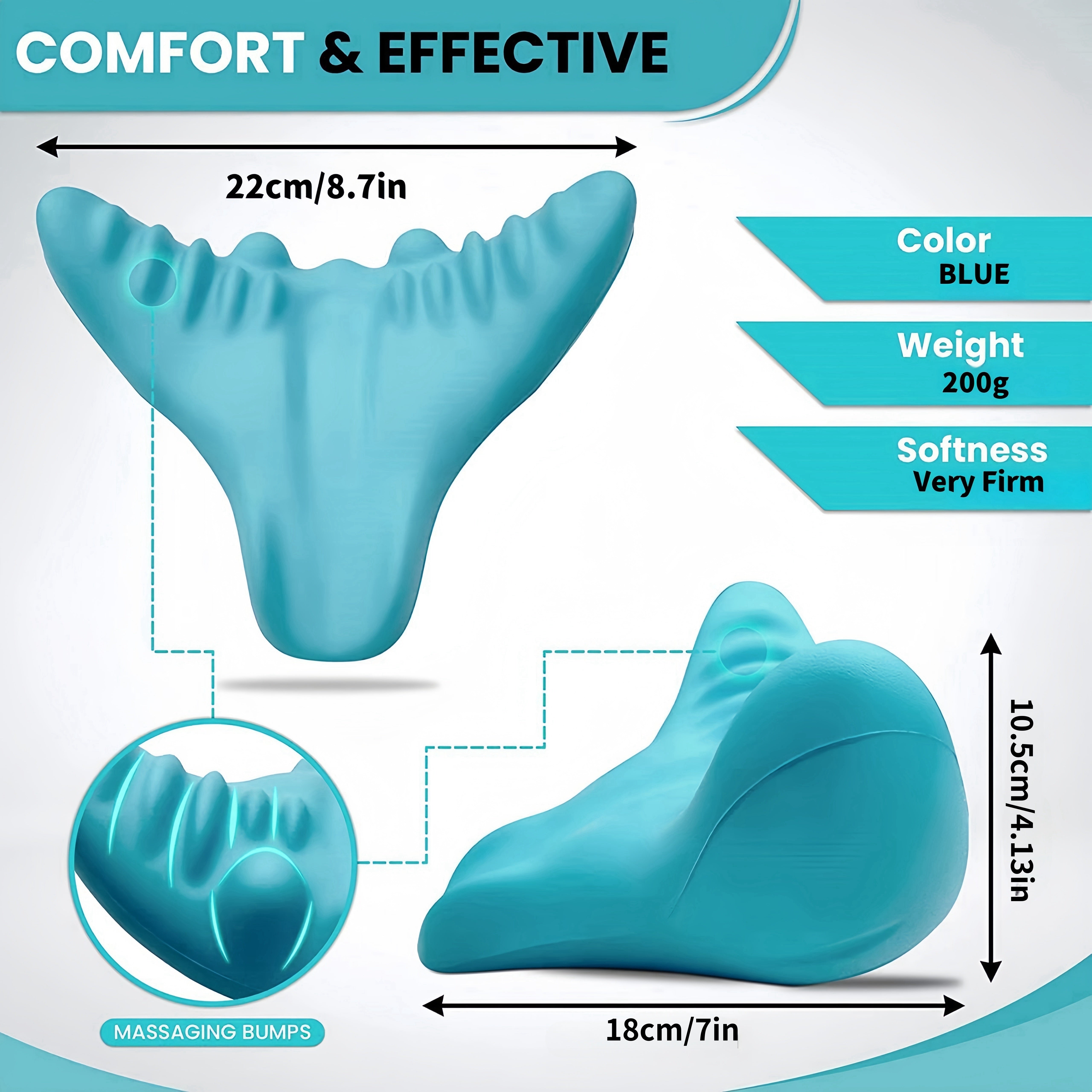 Подушка для массажа шеи с кривой C и шишками для шеи для облегчения боли и поддержки осанки
