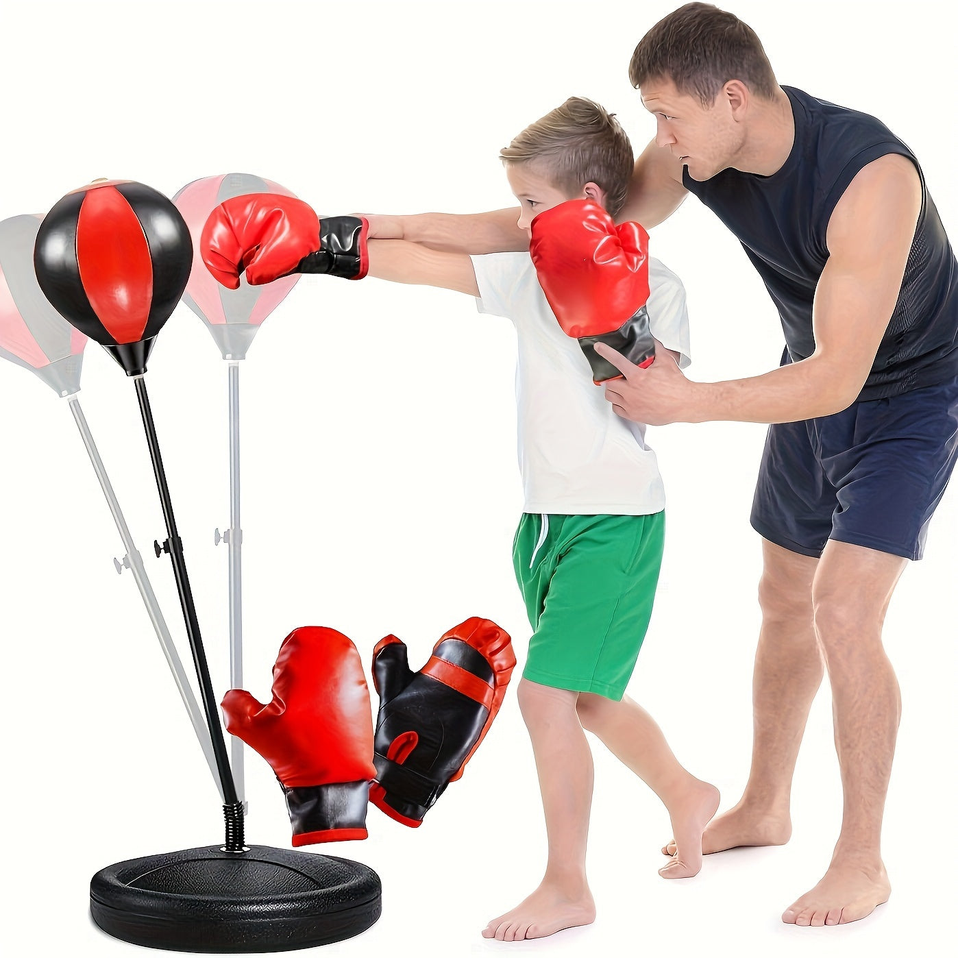 Kids' Adjustable Boxing Punch Bag with Stand, 103cm, Gloves Included, Outdoor Sports Toy