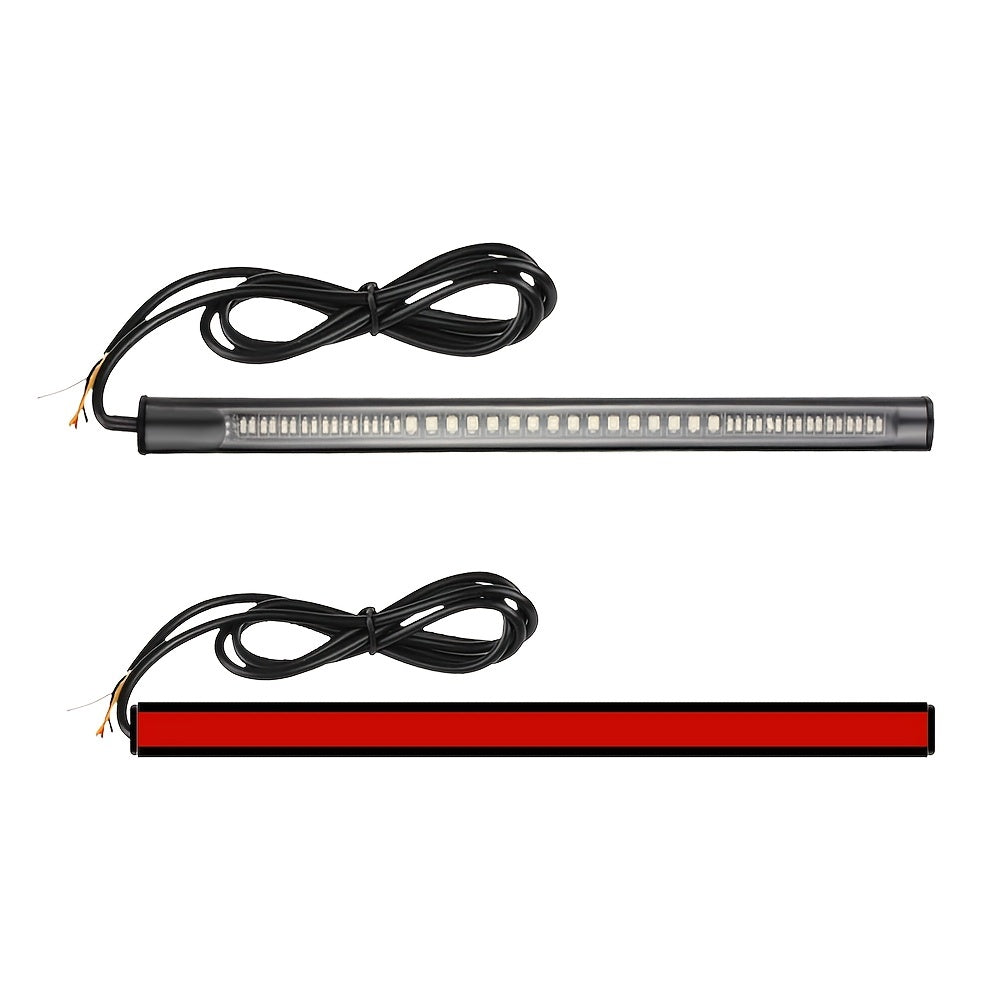 Motorcycle LED Brake Light Strip Tail Stop Turn Signal Flexible Red Yellow 12V