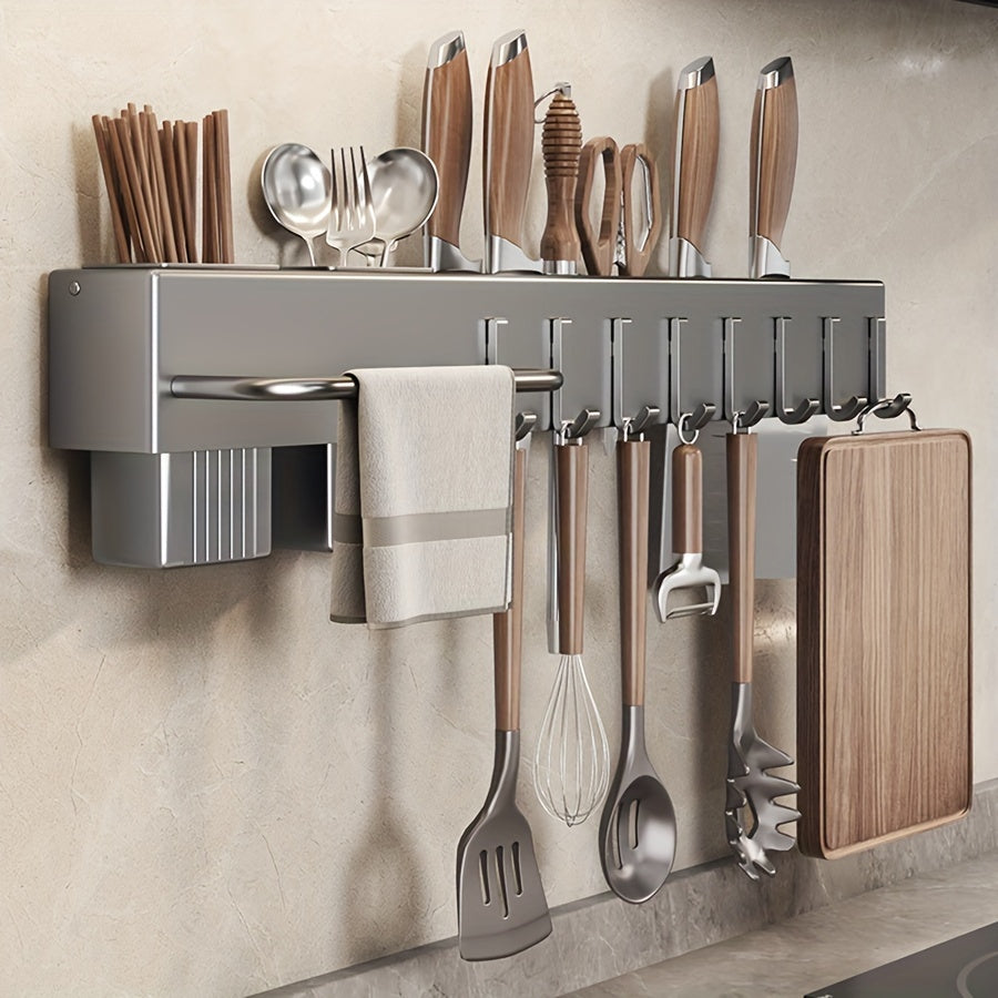 Soporte de cuchillos de cocina resistente para pared de acero al carbono, sostiene 12 utensilios