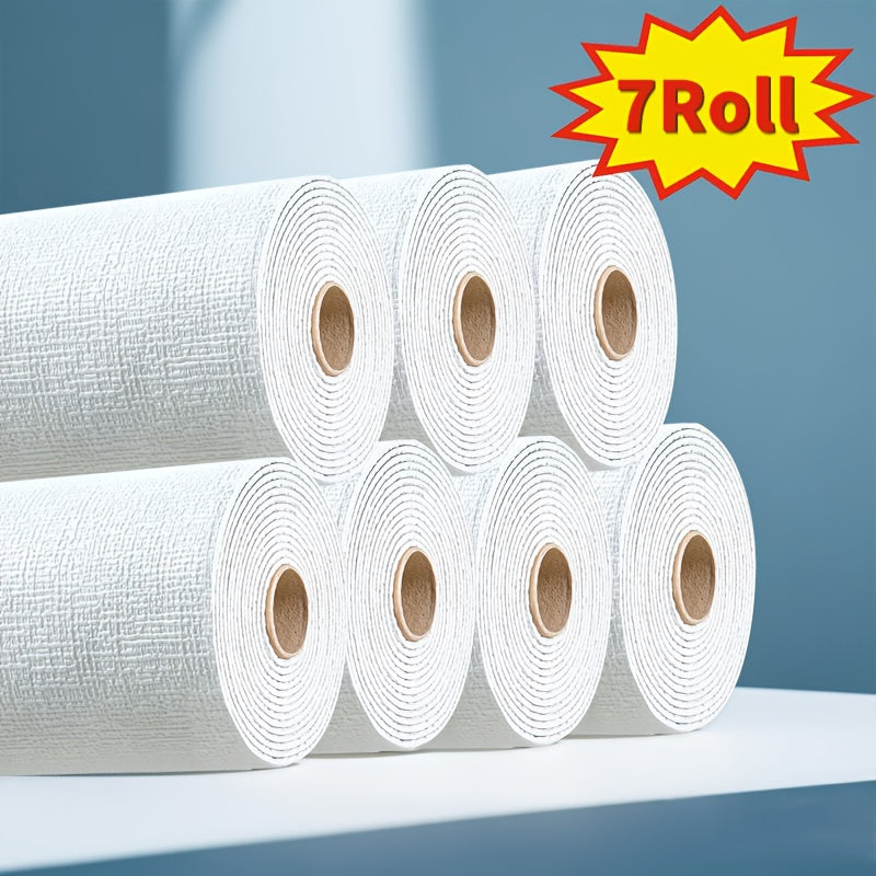 7 Rolls 3D Foam Wallpaper Stickers Self-Adhesive Waterproof Wall Panels for Living Room Bedroom Office