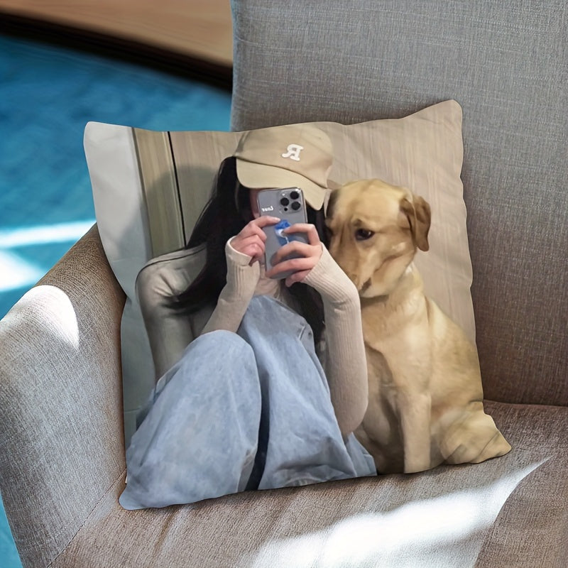 Personalized Polyester Pillowcase 45.72x45.72cm Custom Photo Cushion Cover Gift