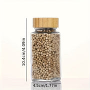 12-Donali shisha ziravorlar bankasi to'plami, bambuk qopqog'lar, yorliqlar va filtri bilan, havo o'tkazmaydigan oshxona saqlash uchun