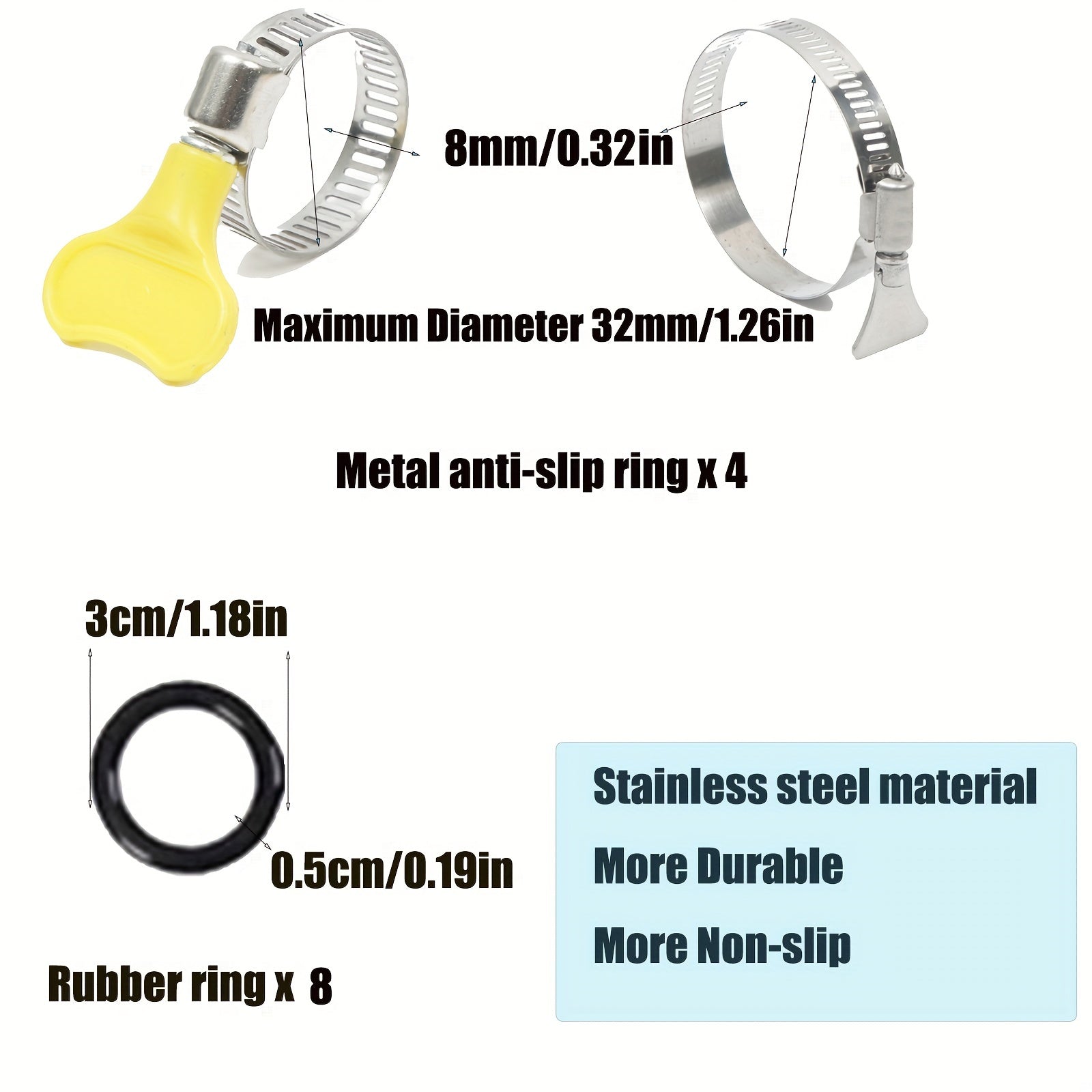 Набор для замены противоскользящих пряжек из нержавеющей стали для высоких стульев с резиновыми кольцами