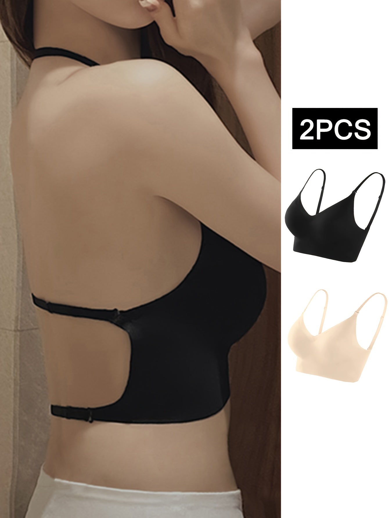 Seamless Backless Wireless Push Up Bra Breathable Comfortable Lingerie