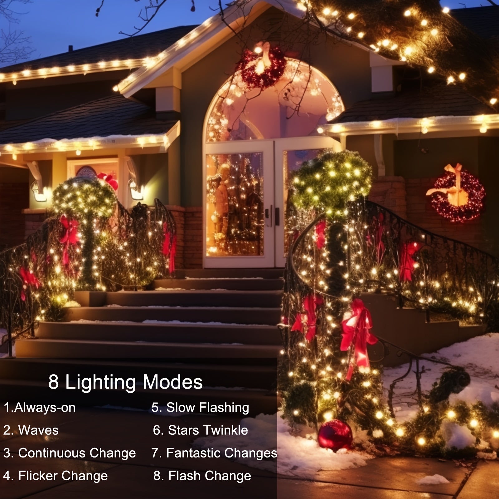 Solar Powered LED String Lights 12.19-32 Meters 100/300 LEDs Outdoor Decor Patio Tree Balcony Gazebo