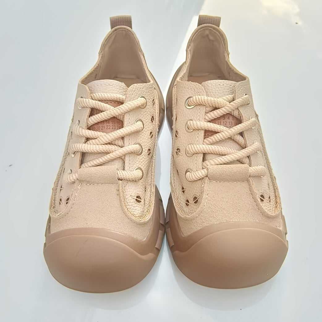 Women’s Breathable Microfiber Sneakers with Cut-Out Design for Summer Casual Sporty Shoes