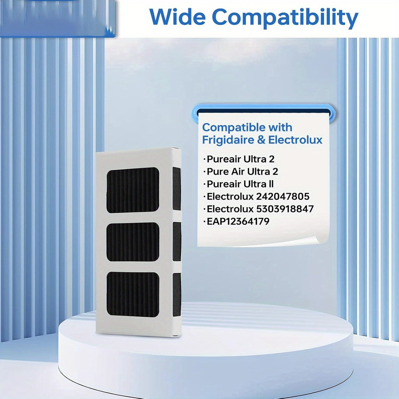 Filtro de aire para refrigerador compatible con modelos Electrolux y Frigidaire, pack de 4